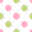 Pixelated image with pink and green polka dots on white background, featuring 'Hello Beautiful' text in black-outlined pink letters.