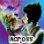 Pixelated anime-style character with dark hair and colorful background, displaying text 'HEROES' on left frame and 'the universe' on right frame.
