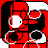 Pixelated red and black cartoon character with white eyes, surrounded by repeated text fragments including 'see', 'I CAN', 'NOW.', and 'where are my millions?'.