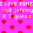 Pixelated pink background with red heart symbols and repeated white text reading "I LOVE RENZI I LOVE RENZI and johnnyand johnny 2 I guess 2 I guess".