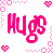 Pixelated pink text and heart symbols on a white background with gray transparency area, part of an animated contact sheet frame.