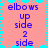 Pixelated text and border elements arranged in a pattern with repeated phrases on a pink background