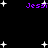 Black background with white star shapes and purple text reading "Jessi" in multiple positions.