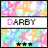 six showing a repeating pattern with 'DARBY' text and three stars, each displaying different color variations in the background