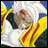 A pixelated anime-style character with white hair and a yellow-and-red outfit appears on the left side of a contact sheet, while the right side displays "Anime IM" text in a glitchy font over black background.