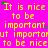 A static image with bright pink background and yellow text repeating "It is nice to be important but important to be nice" in a pattern, interspersed with small green and purple stars