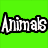 Green background with 'Animals RULE!!!' text above four animal images: two cats, a dog, and a guinea pig.