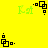 Yellow background with green 'Kot' text and black pixelated shapes in multiple positions across the