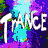 A contact sheet of three animated frames showing the word "TRANCE" in white stylized text over colorful pixelated backgrounds with varying color schemes and slight text distortions.