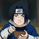 Animated sequence of a character in blue clothing eating from a brown bowl, with changing hand positions and facial expressions.