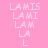 Pixelated text "LAMIS LAMI LAM LA L" arranged in a vertical stack on four distinct pink and purple background
