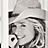 Static grayscale icon of a stylized figure with flowing hair and abstract shapes, rendered in low-resolution pixel art style on transparent background.