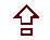 Two pixelated arrow icons with rectangular bases, one dark red and one bright red, displayed side-by-side on a gray background.