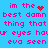 Blue background with pink pixelated text repeating 'im the best damn thing that ur eyes haur eva seen' and red heart or dot animations.
