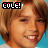 12 identical pixelated images showing a smiling person with light brown hair against a solid blue background, each labeled 'COLE!' in black text with pink accents