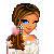 Pixel art contact sheet showing three frames of an animated icon featuring a cartoon woman in 50s-style attire with pink text reading 'Should have been born in the 50's!'