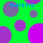Green background with purple and pink circles, blue text 'melena' repeated four times across the image.