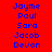 Red background displays blue text names with green highlight bars shifting between in an animated sequence