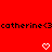 Red background with repeated black text 'catherine<3' and white pixelated heart icons arranged in a pattern