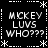 Black background with white pixelated text and decorative borders, displaying four identical of text arranged in a
