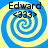 Four identical display a blue and yellow spiral background with black text reading "Edward <333>" at the top of each