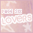 Animated contact sheet of a pink-themed buddy icon with 'LOVERS' text and star patterns, showing frame-by-frame animation changes in sparkles and small symbols.