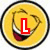 Four circular yellow icons with black outlines, each showing a cartoon face with a wide grin and red tongue, featuring different central symbols.