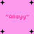 "Alloyy" text in pink pixelated font appears twice on a bright pink background with scattered black cross-shaped and plus-shaped pixels.