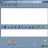 Animated contact sheet of a 48x48 pixel AIM buddy icon showing text-based animation with sequential frame changes in blue and pink text on white backgrounds.