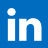 Blue background with white lowercase 'in' letters and a white dot above the 'i'
