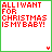 A 48x48 pixel animated contact sheet of a Christmas-themed buddy icon showing sequential frame changes in text color and small heart symbols.