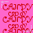 A pink background features repeated red text 'Carry' and 'Candy' in a stylized font, with small white stars scattered across the image.