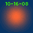 Four identical circular orange gradient icons with green text '10-16-08' at the top, arranged in a on dark blue background
