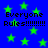 Blue background with green stars and repeated text 'Everyone Rules!!!!!!!!' in black pixelated font.