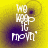 Yellow background with purple gradient and white text reading "We Keep It Movin'" in four showing animation changes