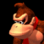 Donkey Kong character with brown fur and red collar, shown in four with subtle facial expression changes against black background