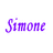 Four purple text elements arranged in a on white background: 'Simone' top-left, 'And' top-right, 'Ashley' bottom-left, 'BFF' bottom-right