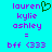 Cyan background with purple text listing names and a heart symbol, showing two states of the same icon.