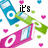 Pixelated icon with blue, green, and pink shapes and scattered hearts, displaying 'it's' on the left and 'love' on the right.