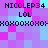 Pixelated text and patterned background with repeated phrases on a of pink, purple, and cyan squares