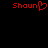 Red pixelated text 'Shoun' with a heart symbol replacing the 'o' on the left, and 'Shoun' text on the right against a black background.