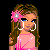 Pixel art contact sheet showing multiple frames of a pink-themed animated icon with a female character and "Pretty in Pink" text elements.