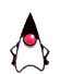 Animated character with black triangular head, pink circular eye, white body, and dark limbs in various poses against gray background.