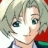 Static 48x48 pixel buddy icon featuring a close-up of an anime-style character with short light gray hair, large dark eyes, and a neutral expression against a white background.