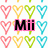 A static image with a repeating pattern of colorful heart outlines and overlaid text reading "Mii && Nick 4eva!!".