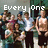 Group of people in outdoor setting with text overlays; top text reads 'Every One Is So Happy', bottom text reads 'Here'.