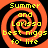 Four identical spiral patterns with orange and black stripes, each containing yellow text reading "Summer and Larissa best niggs fo' life".