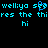 Pixelated cyan text on black background with a blue heart symbol replacing the 'o' in 'see', showing partial word fragments and repeated 'hi'.