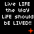 Pixelated text repeats across a black background with orange star-like symbols appearing and disappearing in different positions.