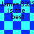 Blue and cyan pixelated background with repeating text "James B323 is the best" in dark blue font across two